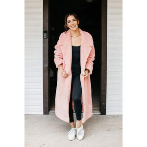 Cozy Chic Teddy Coat in Rosé Pink - VARIOUS SIZES